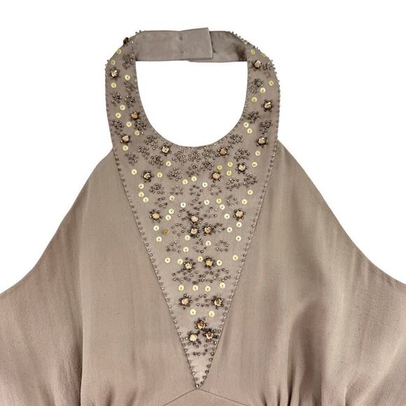 Spenser Jeremy halter Y2K inspired beaded neck size size Large 100% silky - Picture 4 of 6